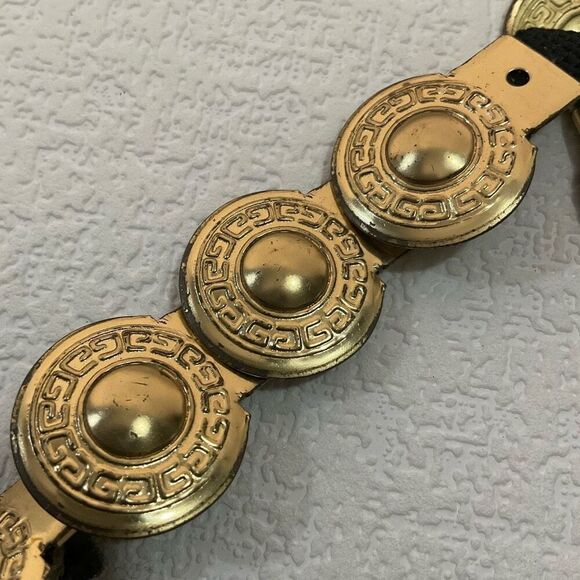 Vintage Gold Metal/Tin Medallions Belt 42”Greek Style Not stretchy Costume Craft - Picture 10 of 12